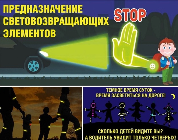 Использование светоотражателей пешеходами..
